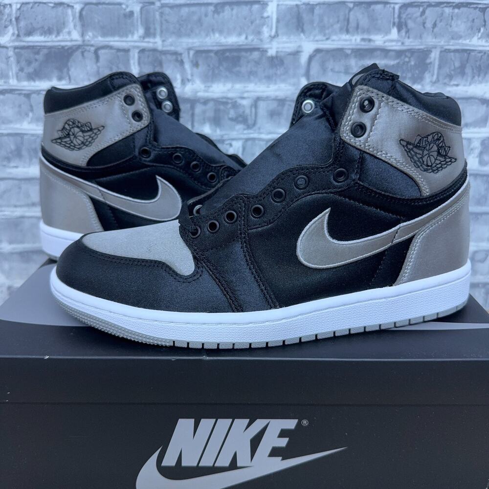 Nike Air Jordan 1 High OG Satin Shadow Black Grey FD4810-010 Womens Size 9 New